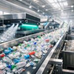 抽象的なプラスチックの機械選別(MRF)のリサイクル施設